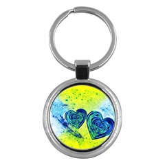 Heart Emotions Love Blue Key Chain (round) by Bajindul