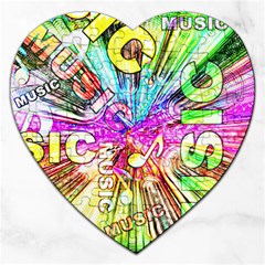 Music Abstract Sound Colorful Jigsaw Puzzle (heart) by Bajindul