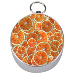 Oranges Background Texture Pattern Silver Compasses by Bajindul