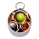 Sport Ball Tennis Golf Football Mini Silver Compasses Front