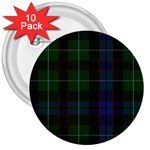 Abercrombie Tartan 3  Buttons (10 pack)  Front