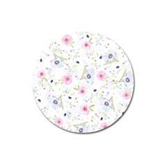 Floral Pattern Background Magnet 3  (round) by Pakrebo