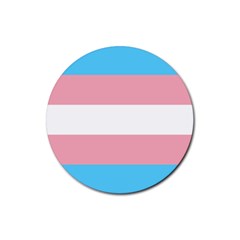 Transgender Pride Flag Rubber Round Coaster (4 Pack)  by lgbtnation