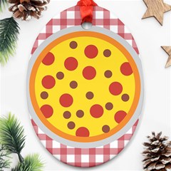 Pizza Table Pepperoni Sausage Copy Ornament (oval) by Nexatart