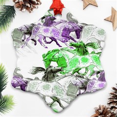 Horse Animal World Green Ornament (snowflake) by BangZart