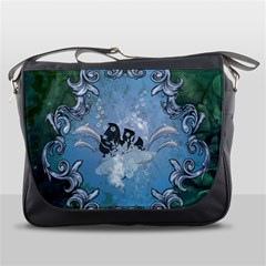 Surfboard With Dolphin Messenger Bag by FantasyWorld7