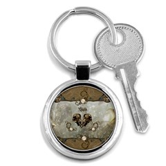 Awesome Mechanical Skull Key Chain (round) by FantasyWorld7