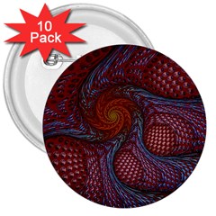 Fractal Red Fractal Art Digital Art 3  Buttons (10 Pack)  by Pakrebo