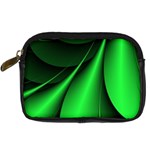 Green Line Lines Background Digital Camera Leather Case Front