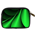 Green Line Lines Background Digital Camera Leather Case Back