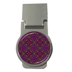 Triangle Pattern Kaleidoscope Color Money Clips (round)  by Pakrebo