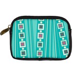 Non Seamless Pattern Background Blue Digital Camera Leather Case Front