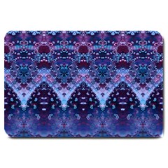 Blue Elegance Elaborate Fractal Fashion Large Doormat  by KirstenStar