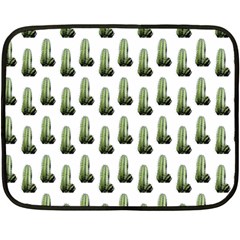 Cactus White Pattern Fleece Blanket (mini) by snowwhitegirl