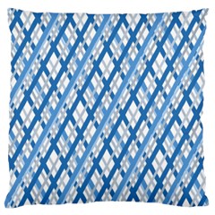 Geometric Overlay Blue Large Flano Cushion Case (two Sides) by Bajindul