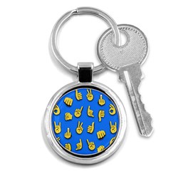 Emojis Hands Fingers Key Chain (round) by Bajindul