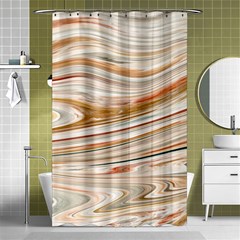 Brown And Yellow Abstract Painting Shower Curtain 48  X 72  (small)  by Pakrebo