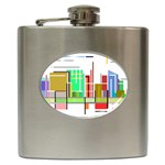 Business Finance Statistics Graphic Hip Flask (6 oz) Front