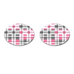 Fabric Textile Nursery Pale Baby Cufflinks (oval) by Simbadda