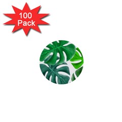 Tropical Greens Leaves Design 1  Mini Buttons (100 Pack)  by Simbadda