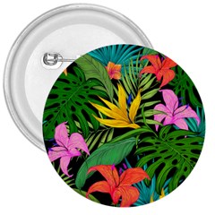 Tropical Greens Leaves Design 3  Buttons by Simbadda