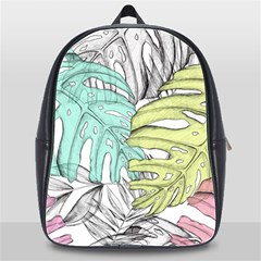 Leaves Tropical Plant Summer School Bag (xl) by Simbadda