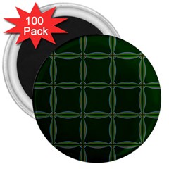 Background Pattern Design Geometric Green 3  Magnets (100 Pack) by Sudhe