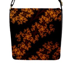 Abstract Fractal Pattern Artwork Flora Flap Closure Messenger Bag (l) by Sudhe