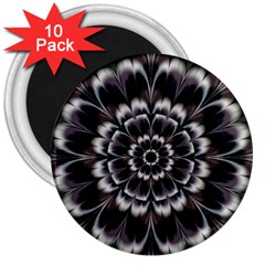 Abstract Digital Art Artwork Black White 3  Magnets (10 Pack)  by Pakrebo