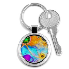 Artwork Digital Art Fractal Colors Key Chain (round) by Pakrebo