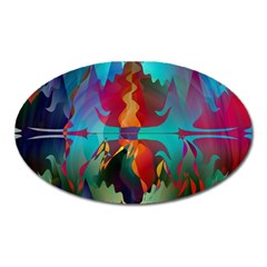 Background Sci Fi Fantasy Colorful Oval Magnet by Wegoenart