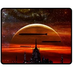 Science Fiction Digital Illustration Double Sided Fleece Blanket (medium)  by Pakrebo