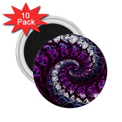 Fractal Background Swirl Art Skull 2 25  Magnets (10 Pack)  by Pakrebo