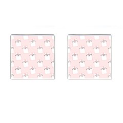 Pattern Pink Cute Sweet Fur Cats Cufflinks (square) by Pakrebo