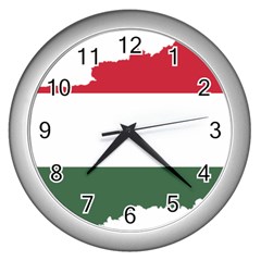 Hungary Country Europe Flag Wall Clock (silver) by Sapixe