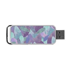 Watercolor Leaves Pattern Portable Usb Flash (one Side) by Valentinaart