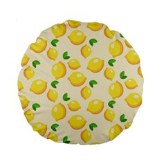 Fruits Template Lemons Yellow Standard 15  Premium Round Cushions by Pakrebo