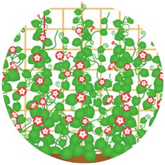 Flowering Vine Vine Ivy Flowers Wooden Puzzle Round by Pakrebo