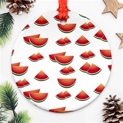 Summer Watermelon Pattern Ornament (round) by Pakrebo