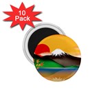 Mount Fuji Japan Lake Sun Sunset 1.75  Magnets (10 pack)  Front