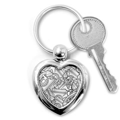 Phone Dial Communication Technology Key Chain (heart) by Pakrebo