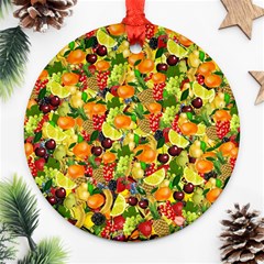 Background Pattern Structure Fruit Ornament (round) by Pakrebo