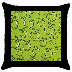 Fruit Apple Green Throw Pillow Case (black) by HermanTelo