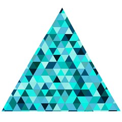 Teal Triangles Pattern Wooden Puzzle Triangle by LoolyElzayat