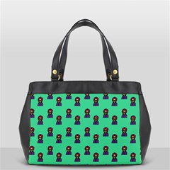 Nerdy 60s  Girl Pattern Seafoam Green Oversize Office Handbag (2 Sides) by snowwhitegirl