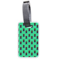 Nerdy 60s  Girl Pattern Seafoam Green Luggage Tag (one Side) by snowwhitegirl