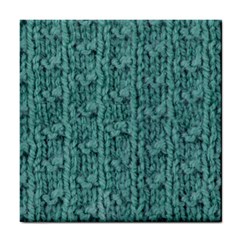 Knitted Wool Blue Tile Coaster by snowwhitegirl