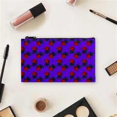 Red Roses Blue Purple Cosmetic Bag (small) by snowwhitegirl