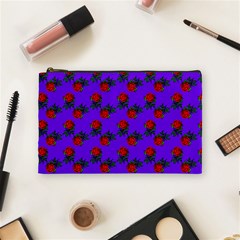 Red Roses Blue Purple Cosmetic Bag (medium) by snowwhitegirl