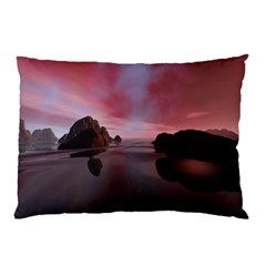 Rocks Sky Landscape Sea Wave Pillow Case (two Sides) by Simbadda